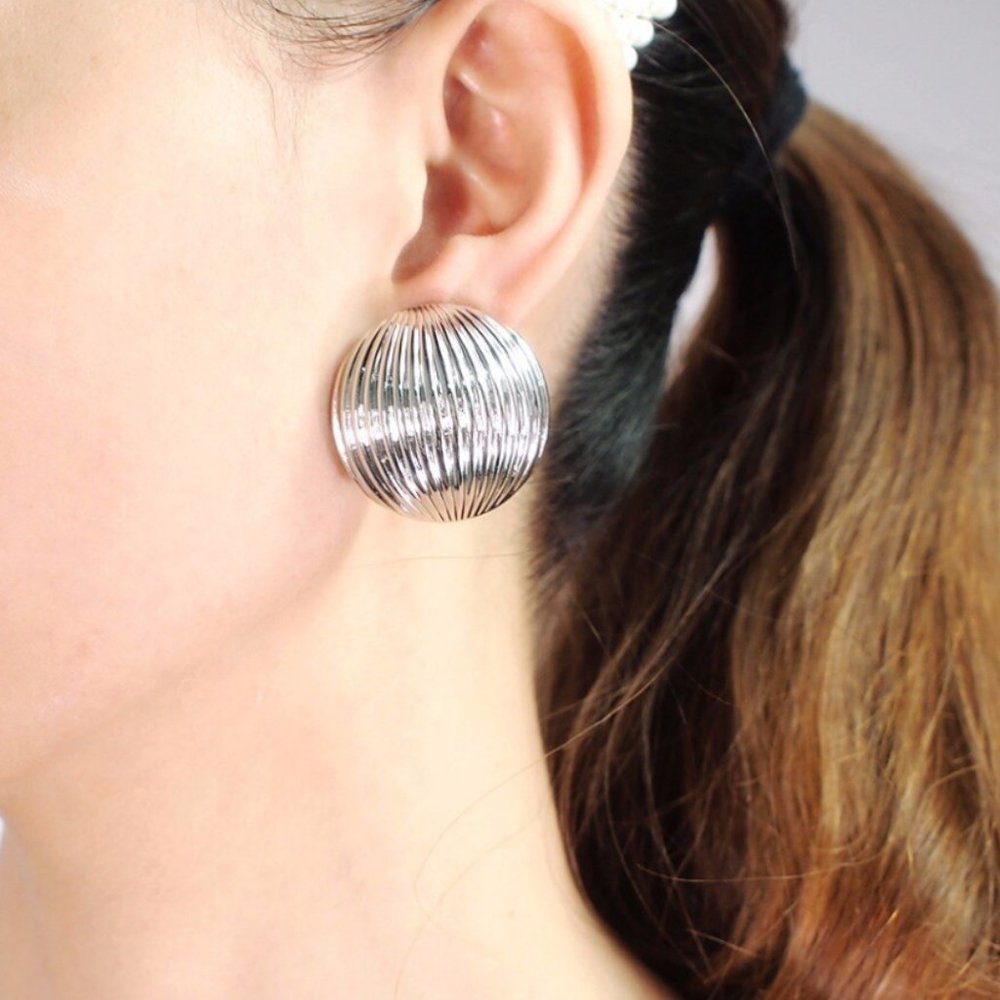 MoonRound - Silver Plated Earrings
